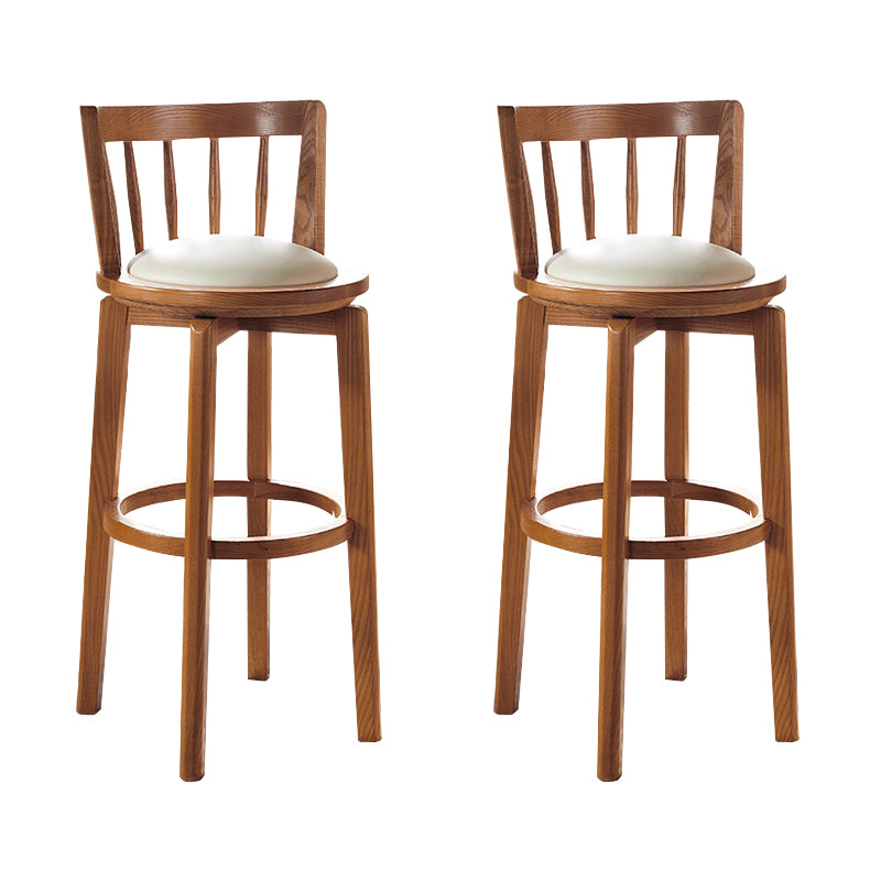 Modern Style Bar Stool Solid Wood Backrest Bar Stools with Swivel