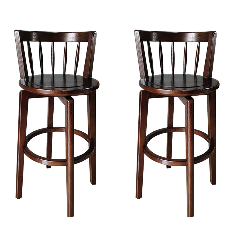 Modern Style Bar Stool Solid Wood Backrest Bar Stools with Swivel