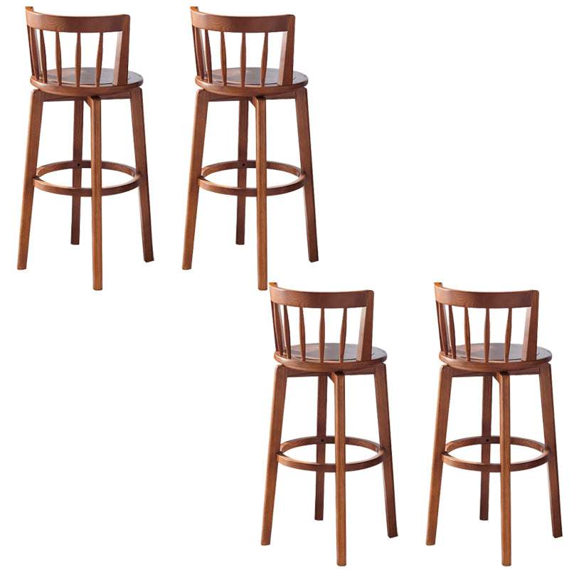 Modern Style Bar Stool Solid Wood Backrest Bar Stools with Swivel