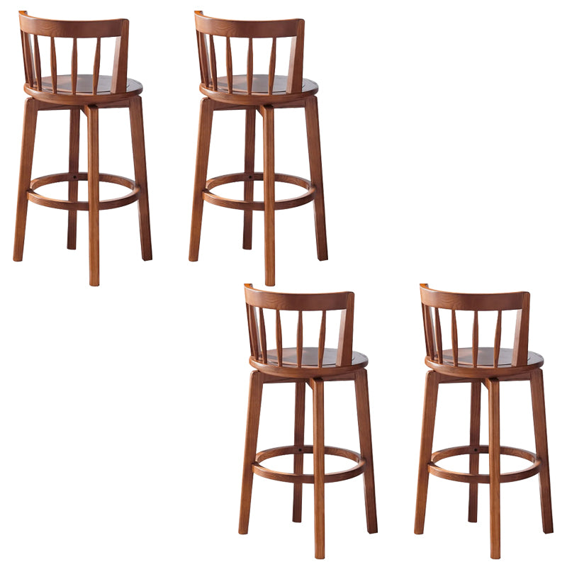 Modern Style Bar Stool Solid Wood Backrest Bar Stools with Swivel