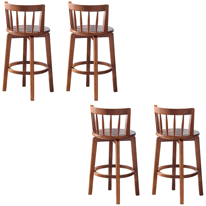 Modern Style Bar Stool Solid Wood Backrest Bar Stools with Swivel