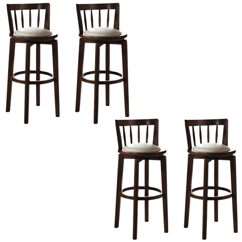 Modern Style Bar Stool Solid Wood Backrest Bar Stools with Swivel