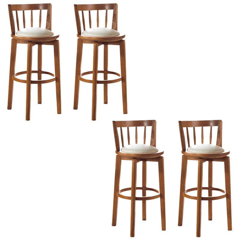 Modern Style Bar Stool Solid Wood Backrest Bar Stools with Swivel