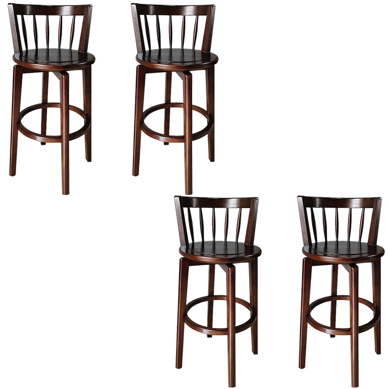 Modern Style Bar Stool Solid Wood Backrest Bar Stools with Swivel