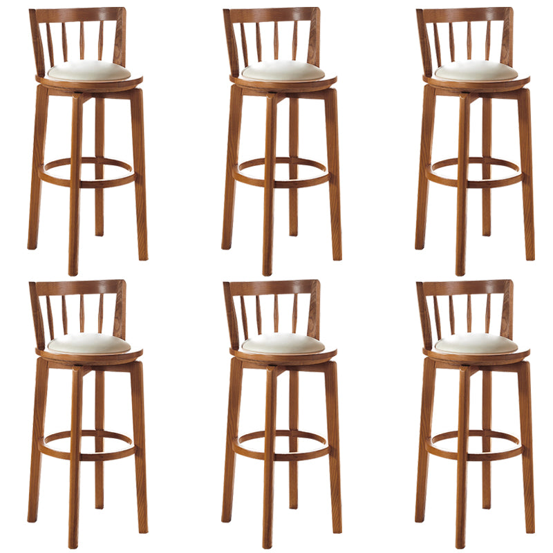 Modern Style Bar Stool Solid Wood Backrest Bar Stools with Swivel