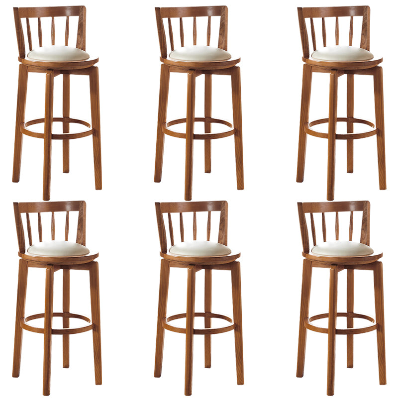 Modern Style Bar Stool Solid Wood Backrest Bar Stools with Swivel
