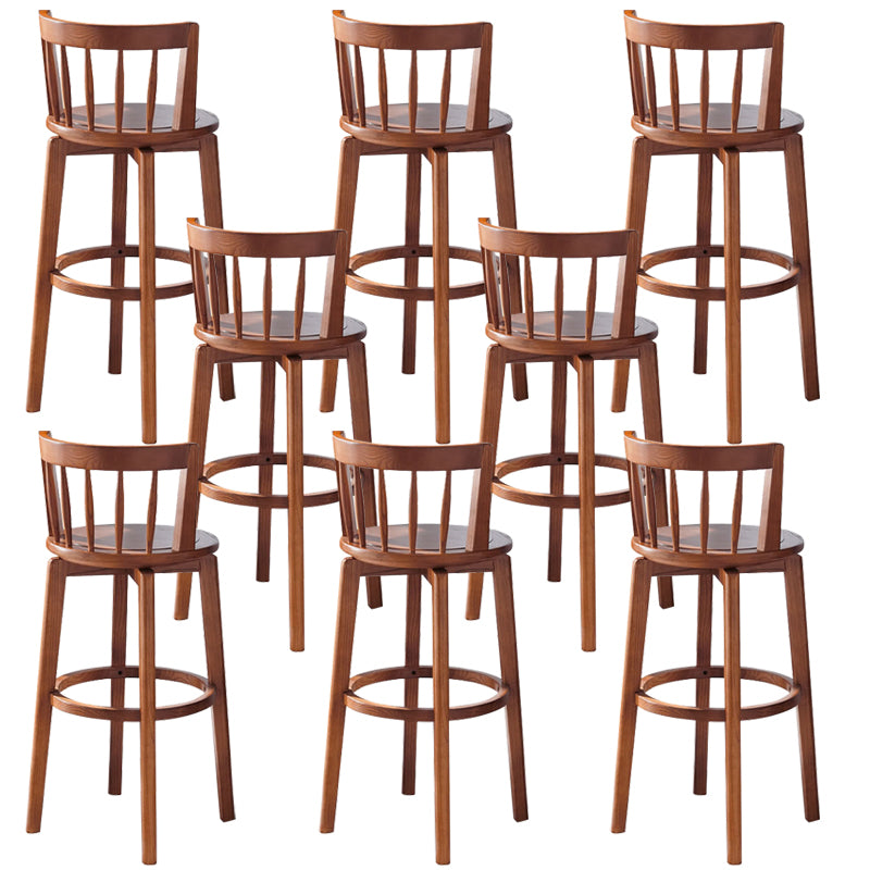 Modern Style Bar Stool Solid Wood Backrest Bar Stools with Swivel