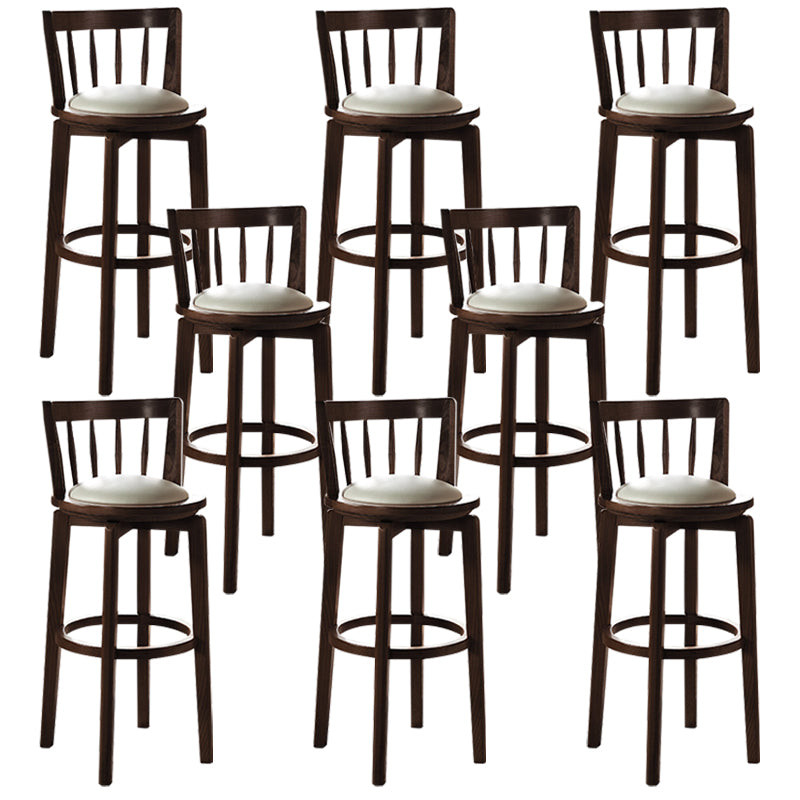 Modern Style Bar Stool Solid Wood Backrest Bar Stools with Swivel