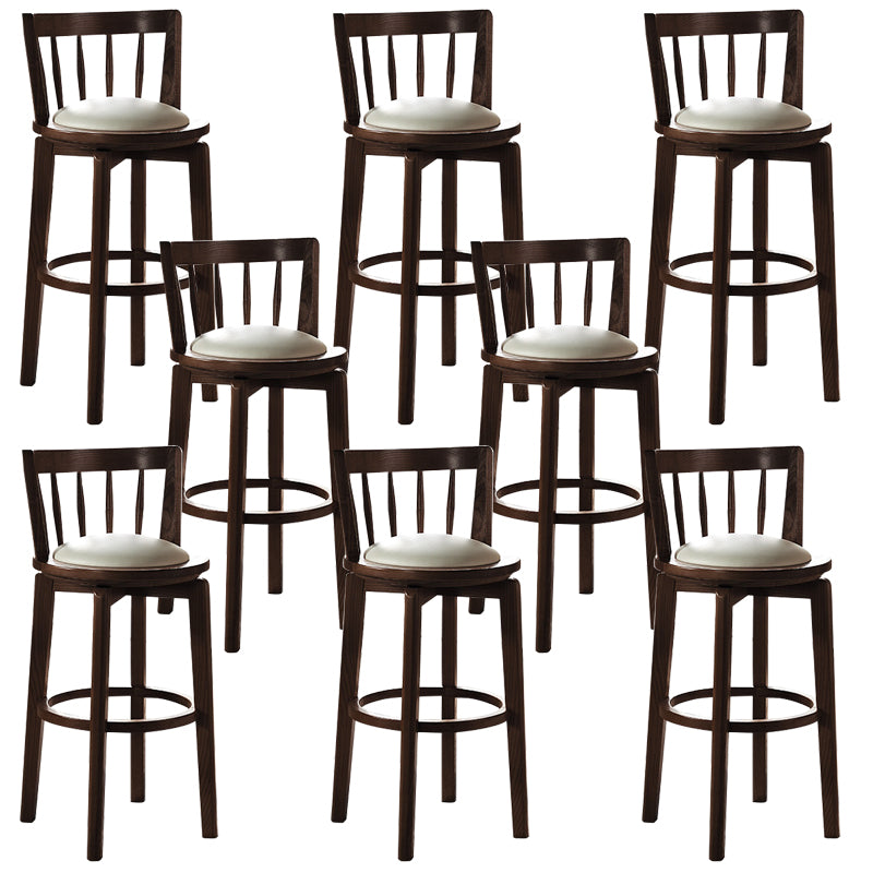 Modern Style Bar Stool Solid Wood Backrest Bar Stools with Swivel