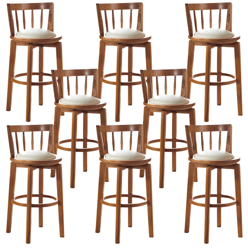 Modern Style Bar Stool Solid Wood Backrest Bar Stools with Swivel