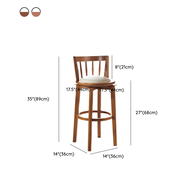 Modern Style Bar Stool Solid Wood Backrest Bar Stools with Swivel