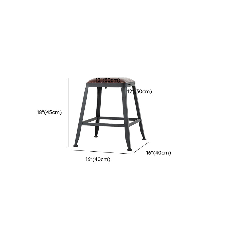 Faux Leather Dining Stools Upholstered Bar Stools with Footrest