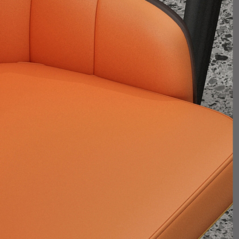 Glam Backrest Bar Stool Leather Counter Stool with Metal Legs