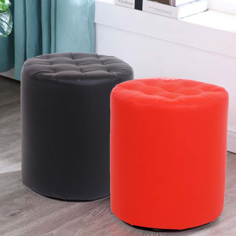 Dark Brown Modern Pouf Stain Resistant Round Pouf for Drawing Room