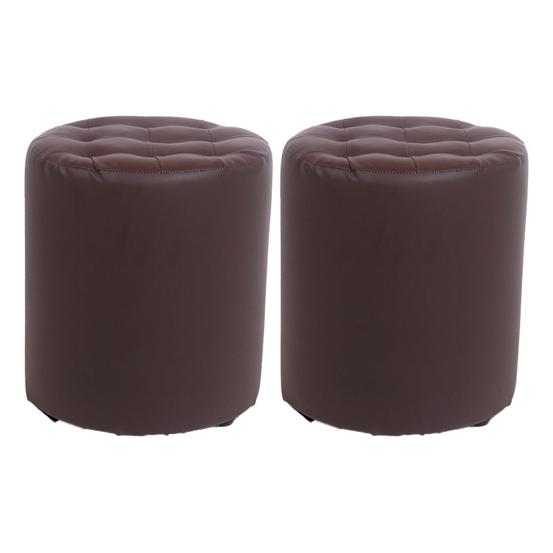 Dark Brown Modern Pouf Stain Resistant Round Pouf for Drawing Room