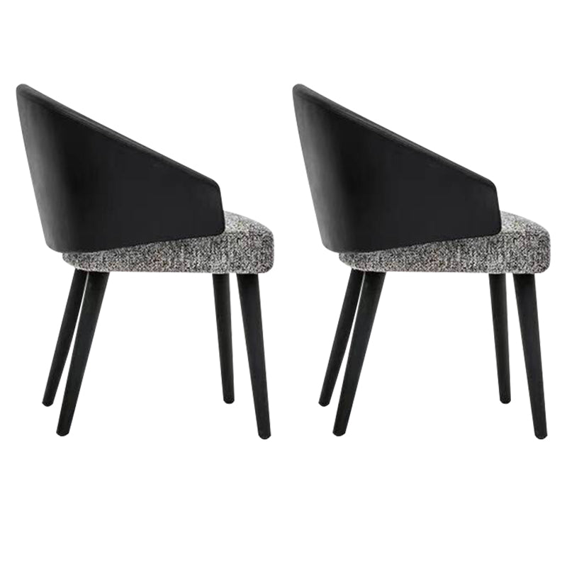 Contemporary Kitchen Parsons Chair Black Metal Legs Dining Chair