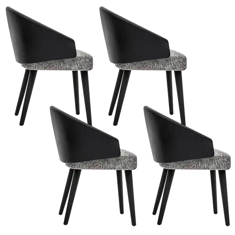 Contemporary Kitchen Parsons Chair Black Metal Legs Dining Chair