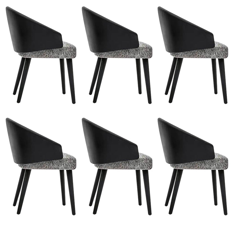 Contemporary Kitchen Parsons Chair Black Metal Legs Dining Chair