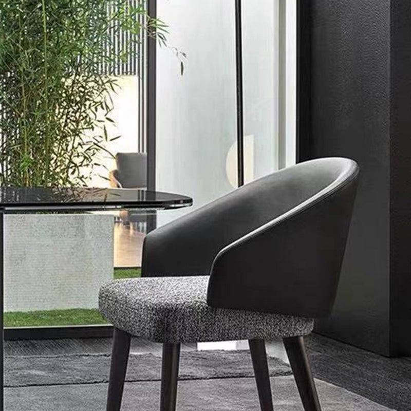 Contemporary Kitchen Parsons Chair Black Metal Legs Dining Chair