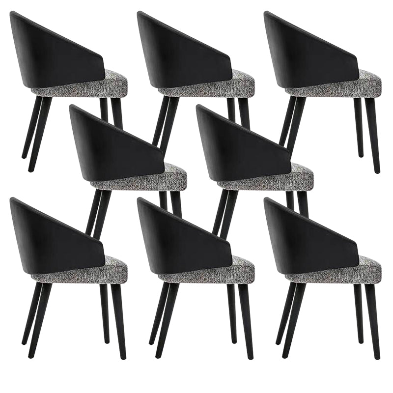 Contemporary Kitchen Parsons Chair Black Metal Legs Dining Chair