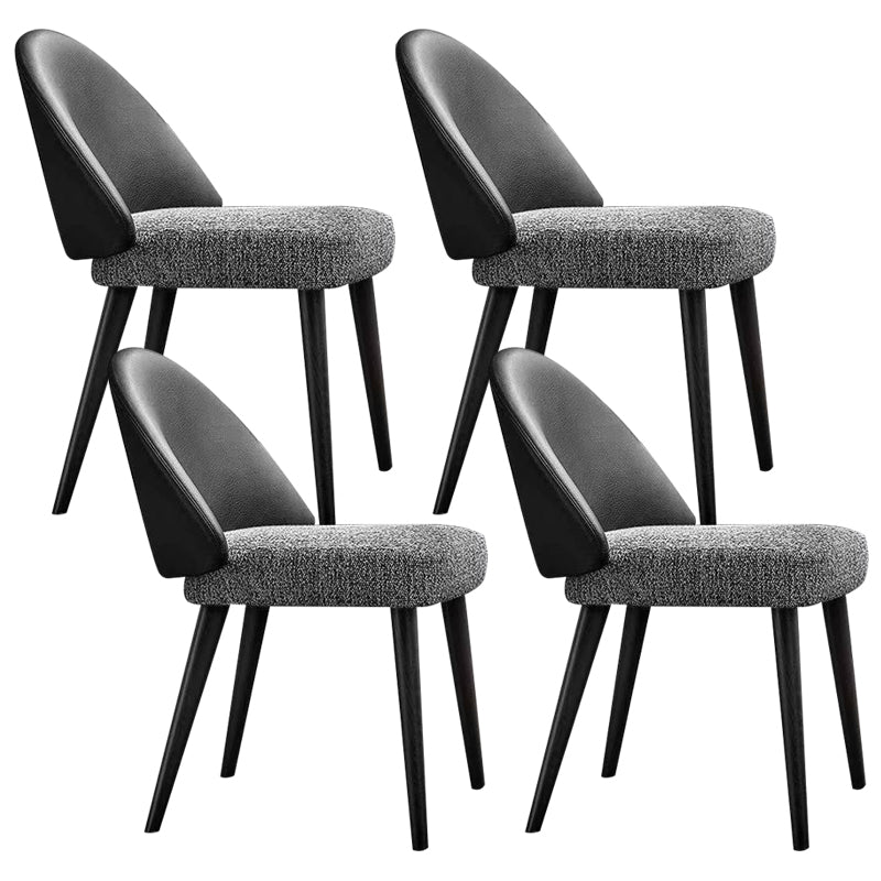 Contemporary Kitchen Parsons Chair Black Metal Legs Dining Chair