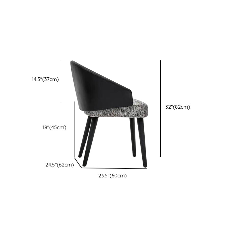 Contemporary Kitchen Parsons Chair Black Metal Legs Dining Chair
