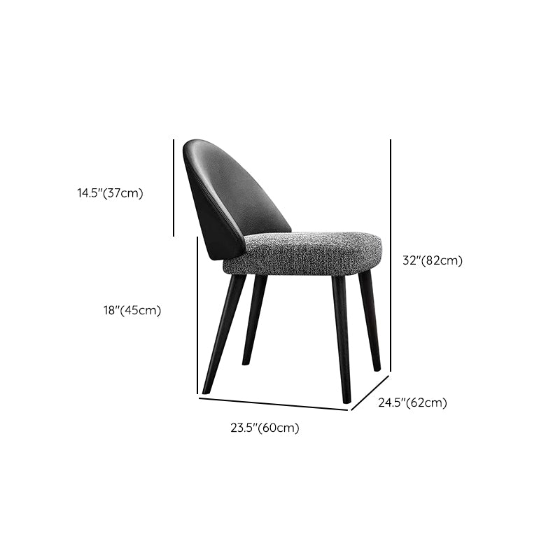 Contemporary Kitchen Parsons Chair Black Metal Legs Dining Chair
