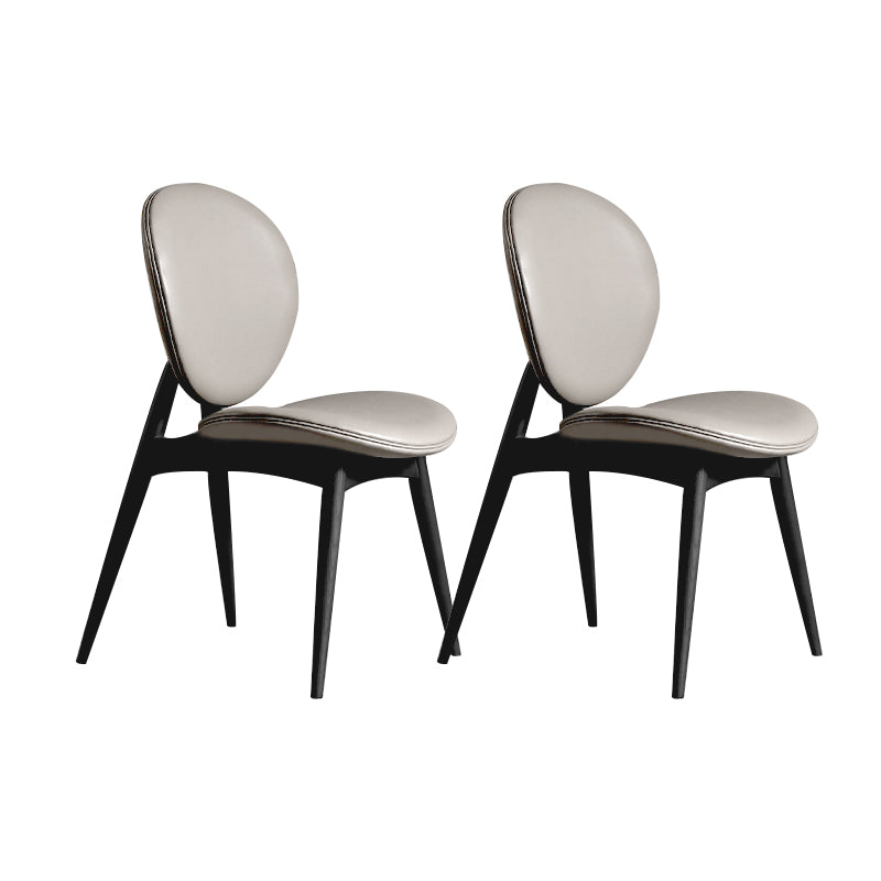 Contemporary Solid Wood Side Chair Upholstered Armless Dining Chair