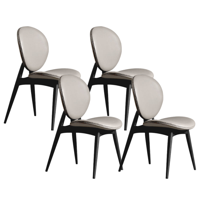 Contemporary Solid Wood Side Chair Upholstered Armless Dining Chair
