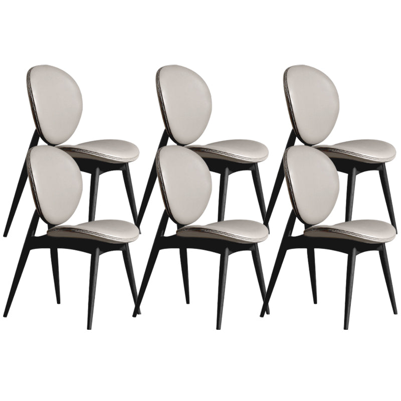Contemporary Solid Wood Side Chair Upholstered Armless Dining Chair