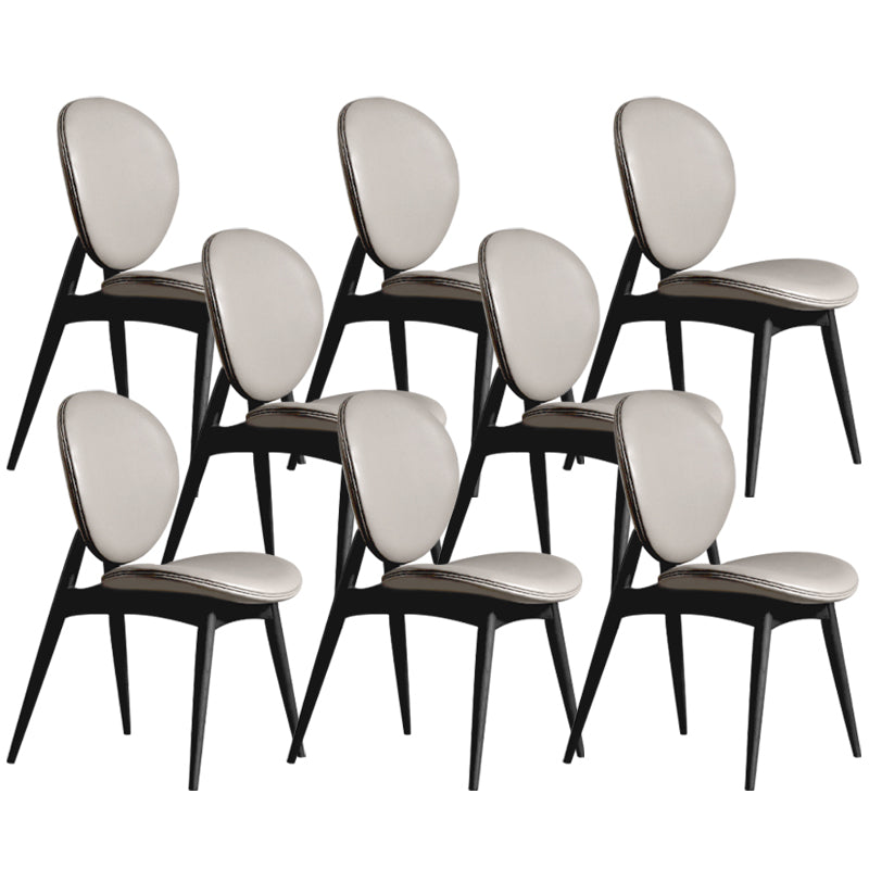 Contemporary Solid Wood Side Chair Upholstered Armless Dining Chair