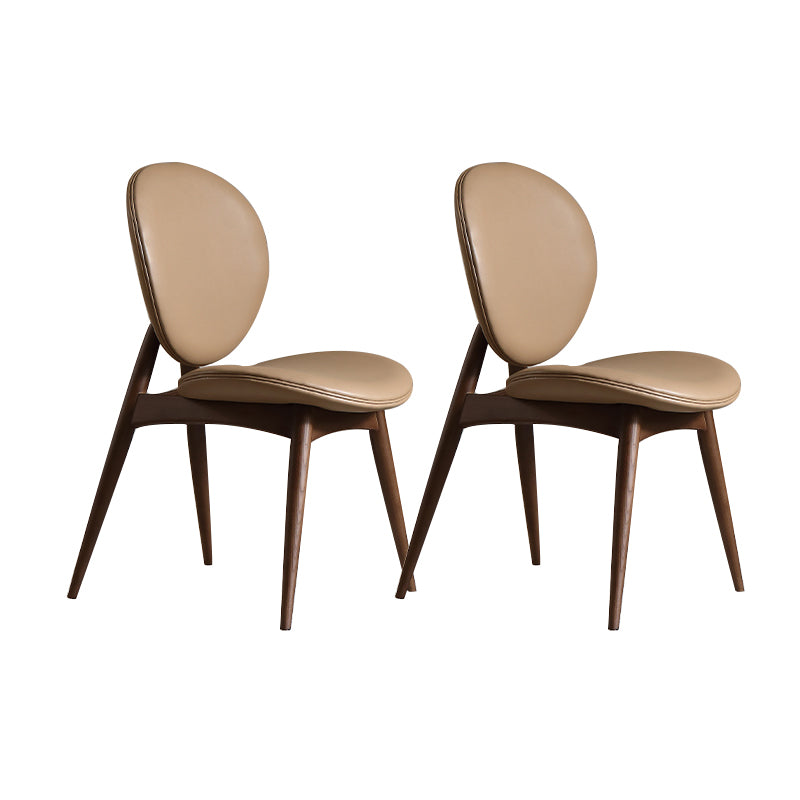 Contemporary Solid Wood Side Chair Upholstered Armless Dining Chair