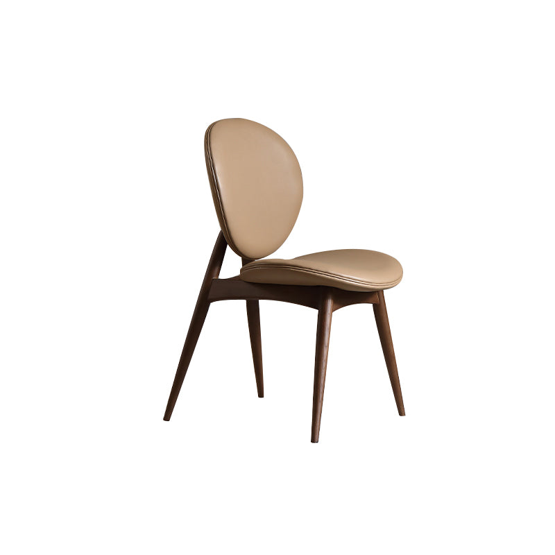 Contemporary Solid Wood Side Chair Upholstered Armless Dining Chair