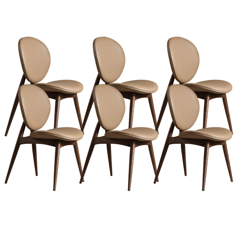 Contemporary Solid Wood Side Chair Upholstered Armless Dining Chair