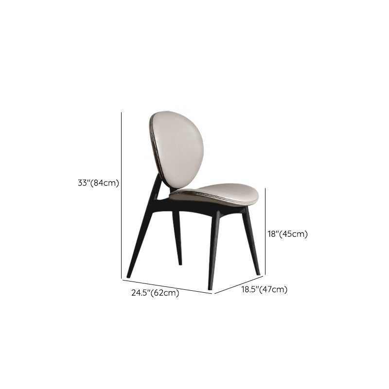 Contemporary Solid Wood Side Chair Upholstered Armless Dining Chair