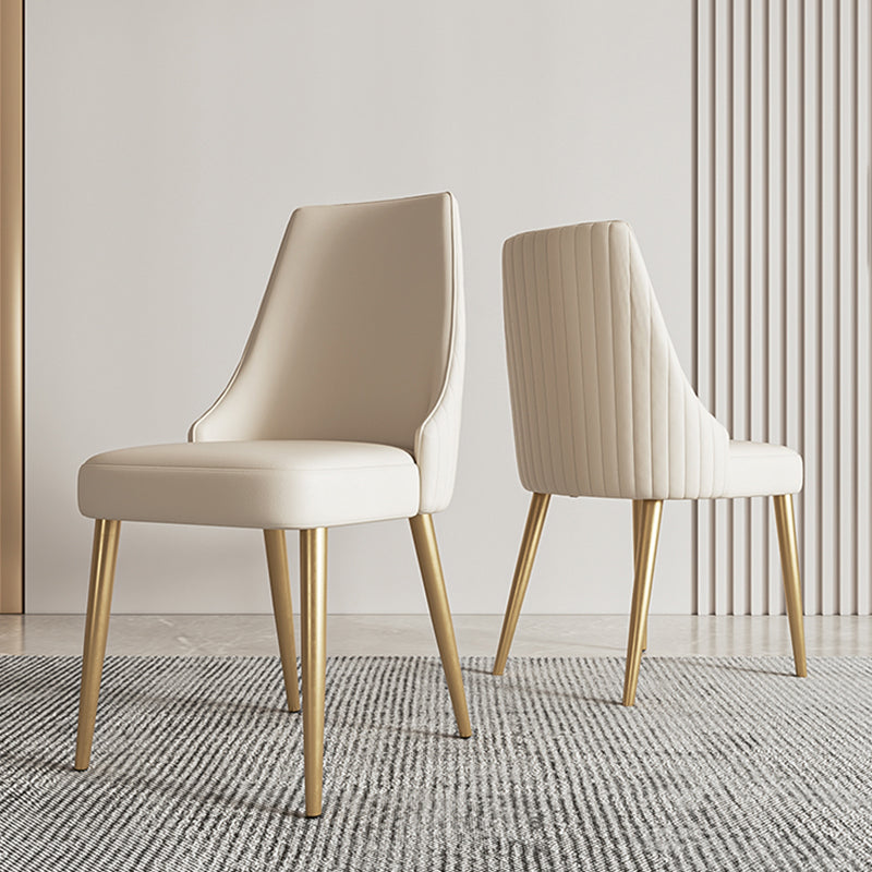 Glam Side Chair Dining Room Gold Legs Dining Armless Parsons Chair