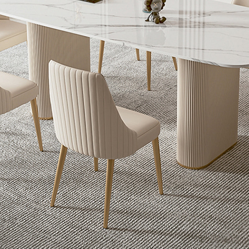 Glam Side Chair Dining Room Gold Legs Dining Armless Parsons Chair