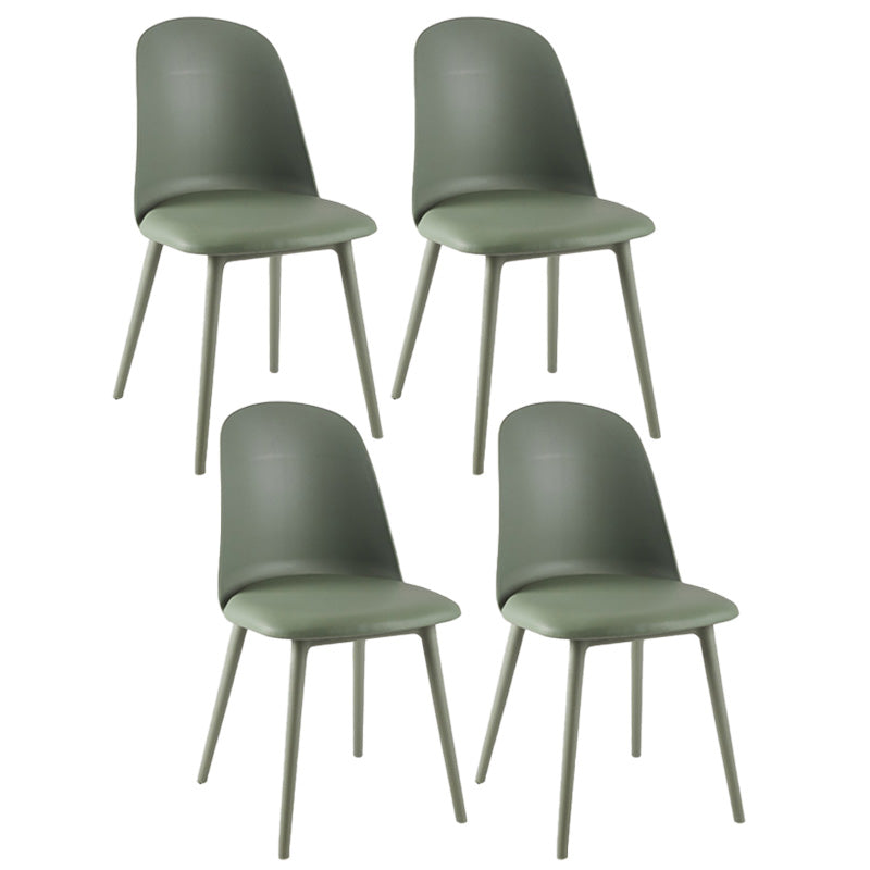 Kitchen Faux Leather Side Chair Modern Style Parsons Armless Chair Set