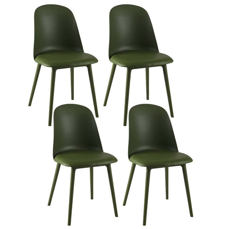 Kitchen Faux Leather Side Chair Modern Style Parsons Armless Chair Set