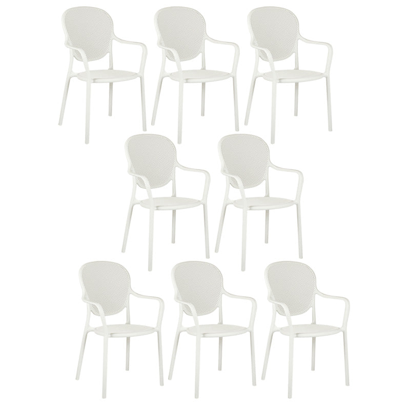 Contemporary Plastic Dining Arm Chair King Louis Back Side Chair