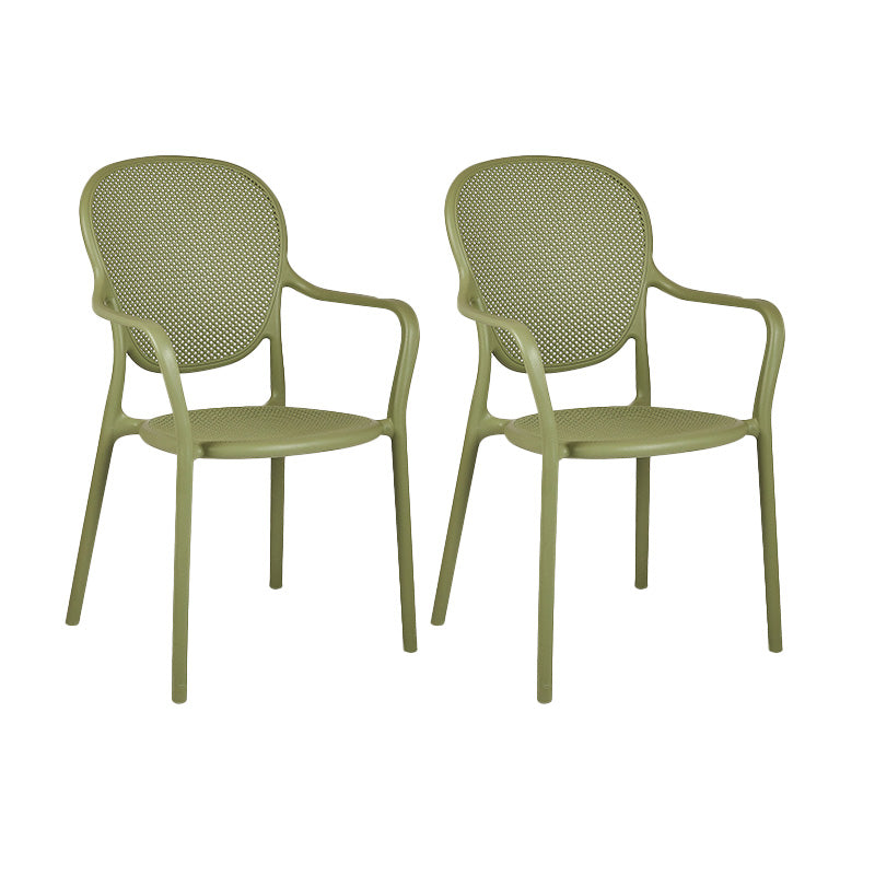 Contemporary Plastic Dining Arm Chair King Louis Back Side Chair