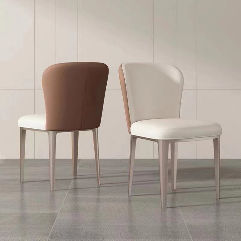 Dining Room Upholstered Armless Chair Home Metal Legs Dining Chair