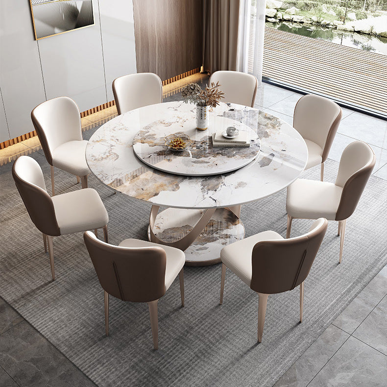 Dining Room Upholstered Armless Chair Home Metal Legs Dining Chair