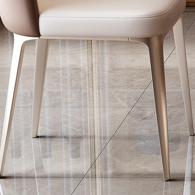 Dining Room Upholstered Armless Chair Home Metal Legs Dining Chair
