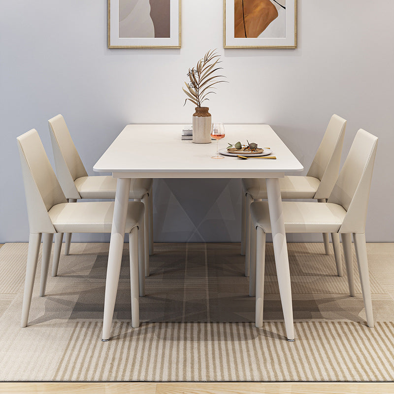 White Dining Room Table Sintered Stone Dining Table for Kitchen