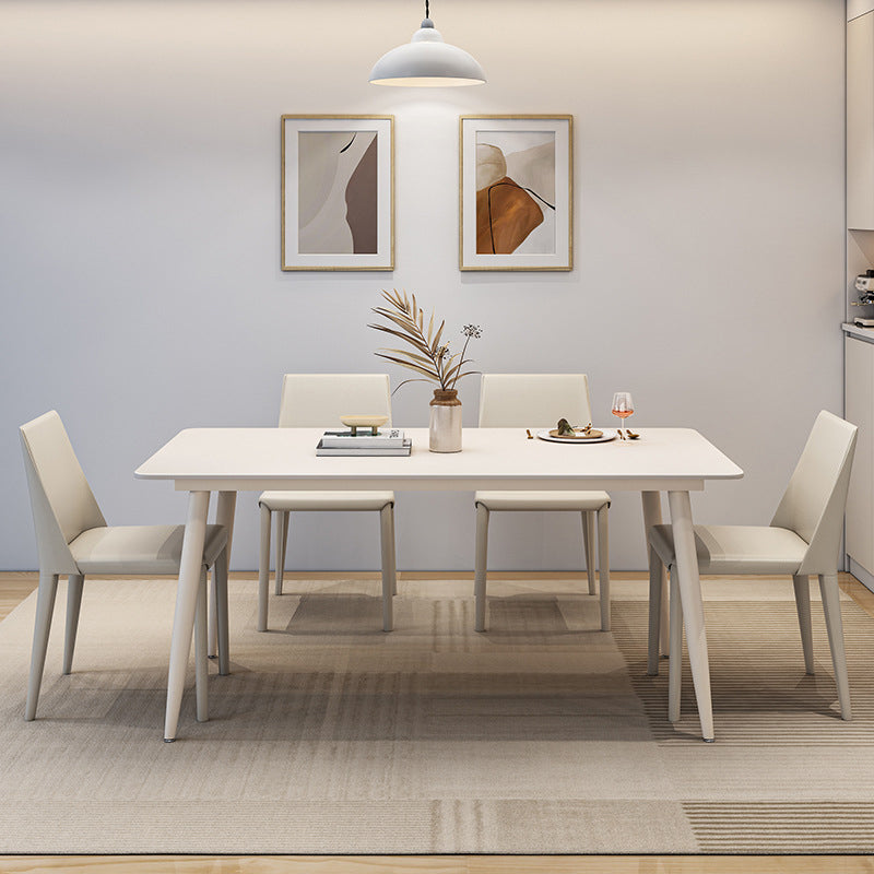 White Dining Room Table Sintered Stone Dining Table for Kitchen