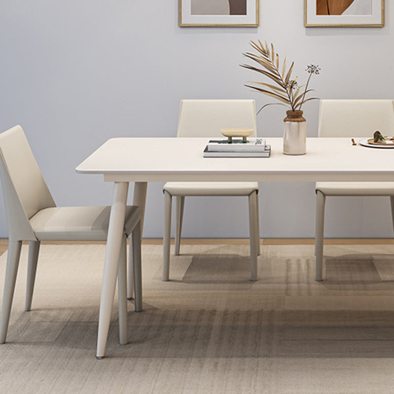 White Dining Room Table Sintered Stone Dining Table for Kitchen
