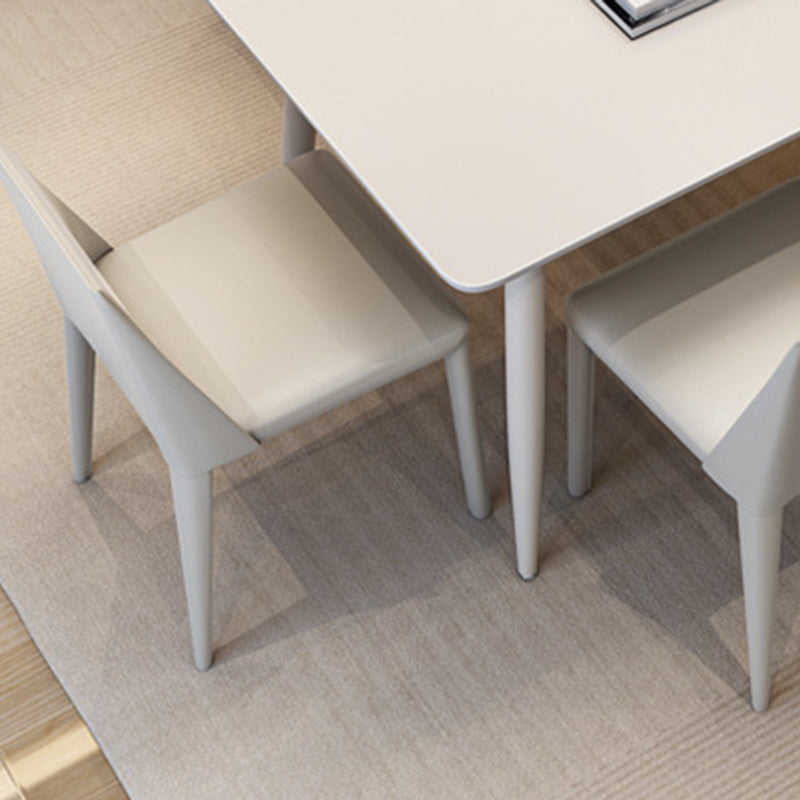 White Dining Room Table Sintered Stone Dining Table for Kitchen