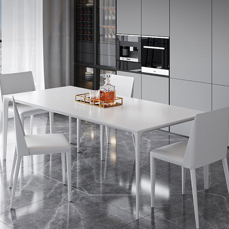 Industrial Dining Room Table Rectangle Stone Dinette Table for Home