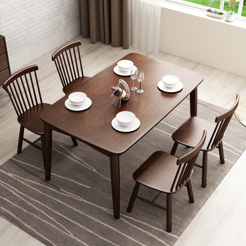 Rubberwood Solid Wood Dining Table Modern Dining Table for Kitchen